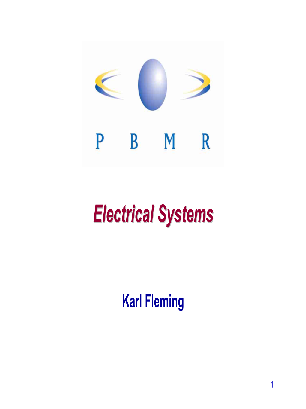 PBMR Electrical Systems