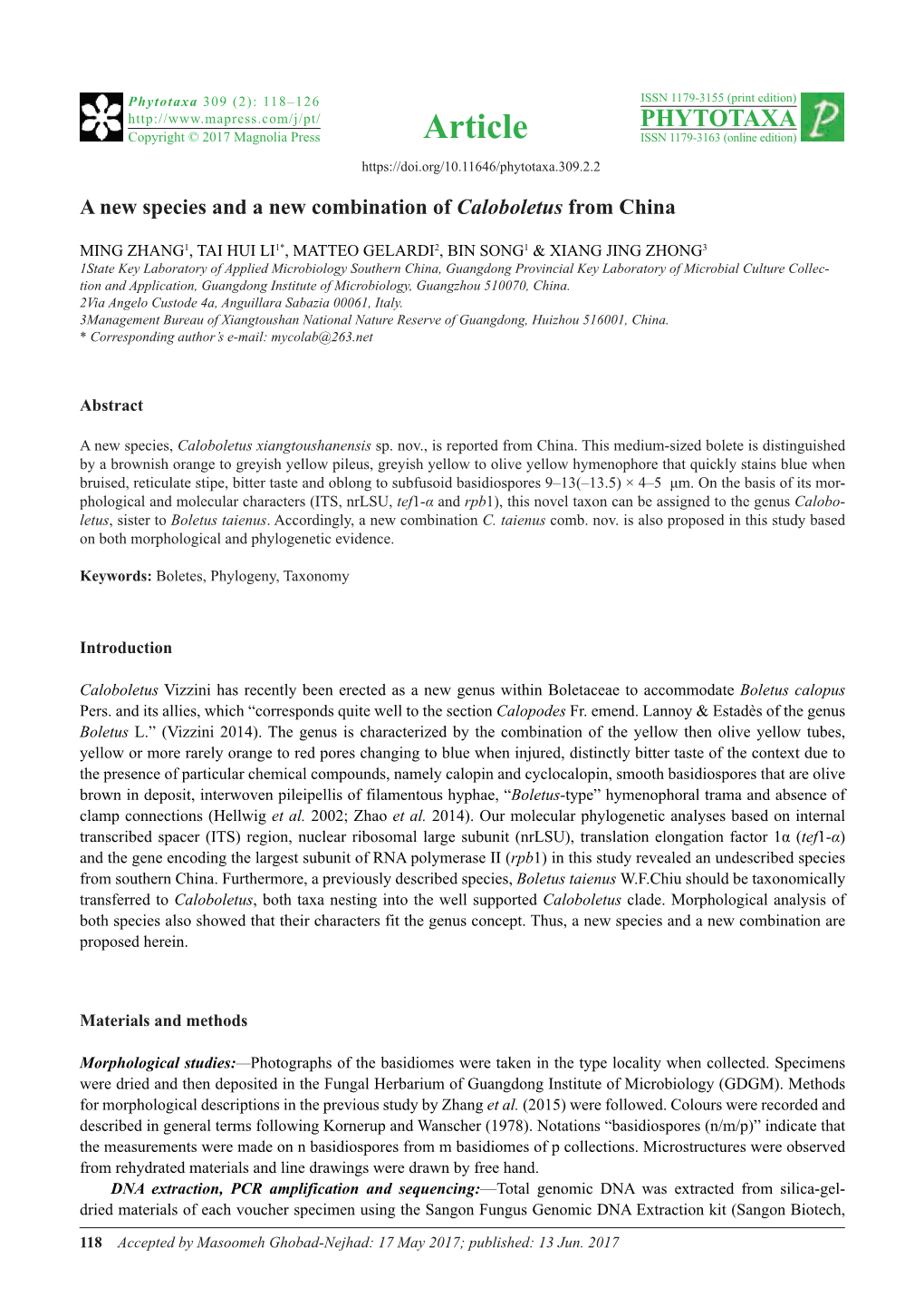 A New Species and a New Combination of Caloboletus from China