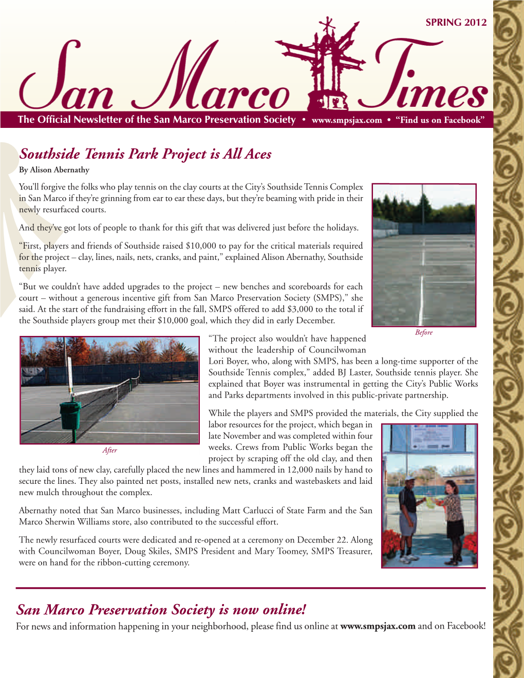 Southside Tennis Park Project Is All Aces San Marco Preservation Society Is Now Online!