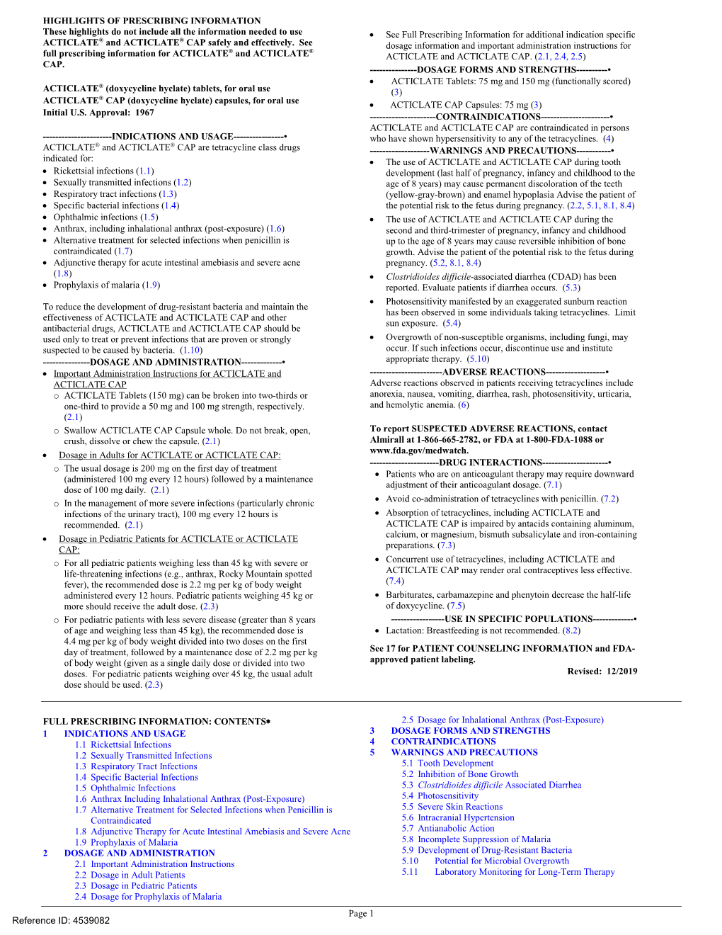 HIGHLIGHTS of PRESCRIBING INFORMATION These Highlights Do