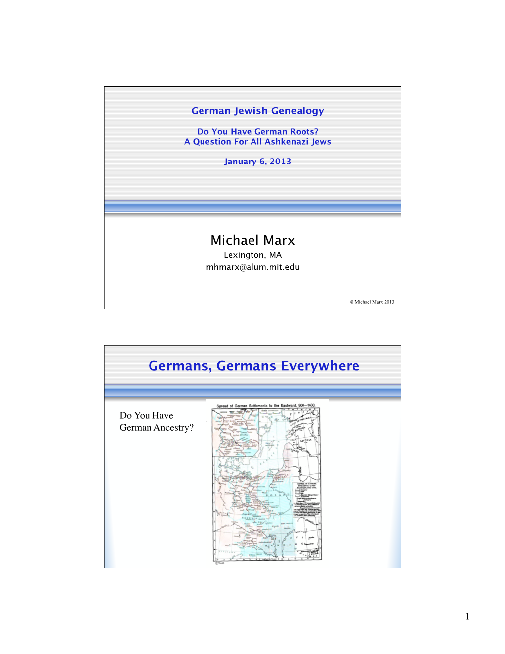 German Jewish Genealogy 010613