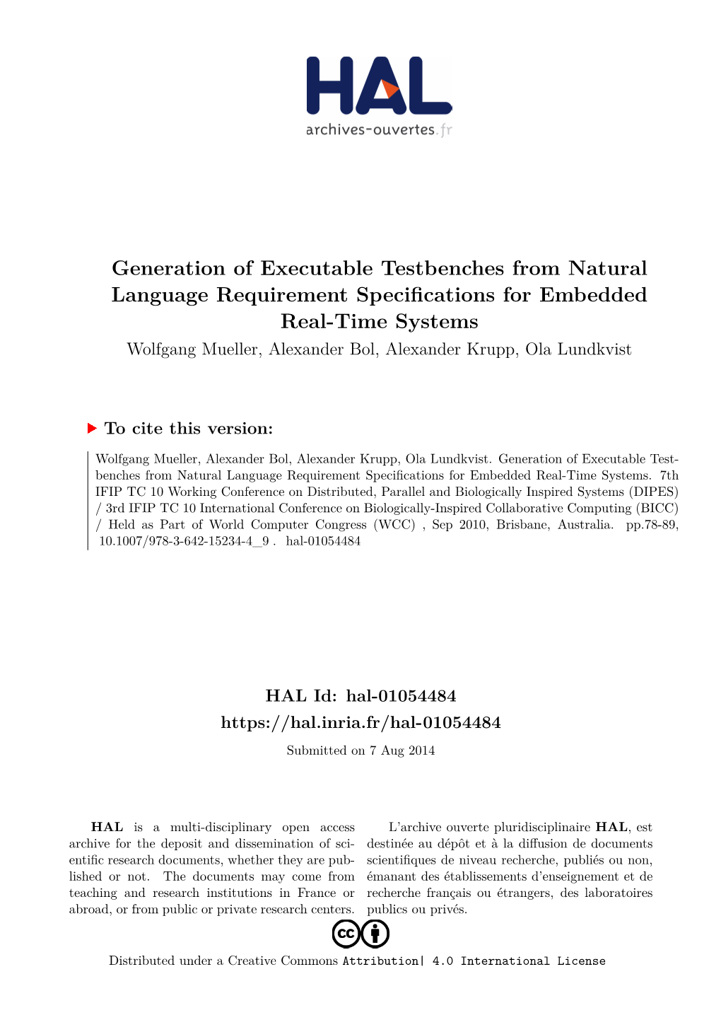 Generation of Executable Testbenches from Natural Language Requirement Specifications for Embedded Real-Time Systems