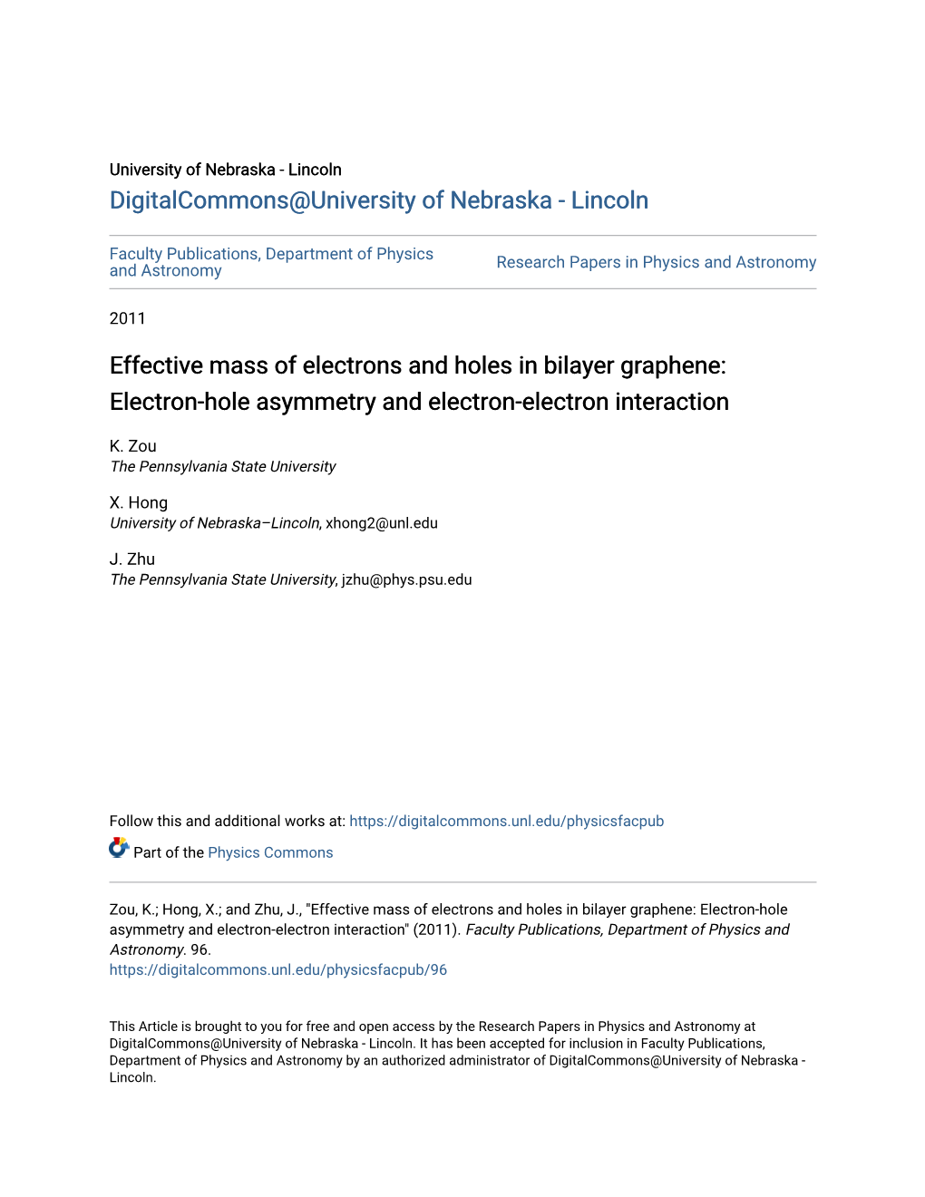 Effective Mass of Electrons and Holes in Bilayer Graphene: Electron-Hole Asymmetry and Electron-Electron Interaction