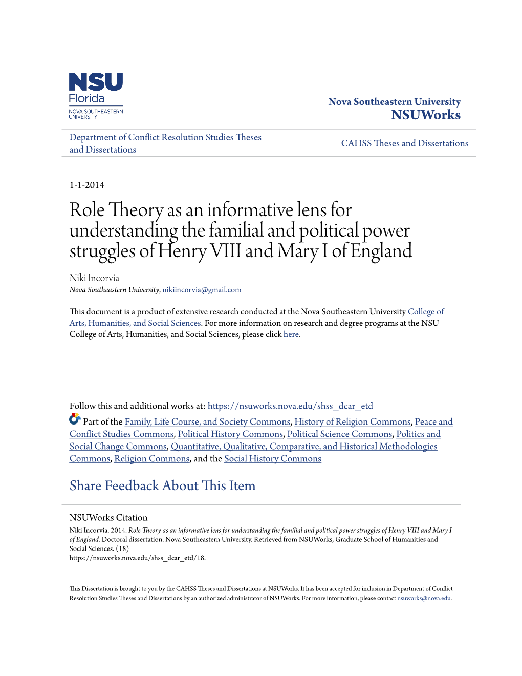 Role Theory As an Informative Lens for Understanding the Familial And