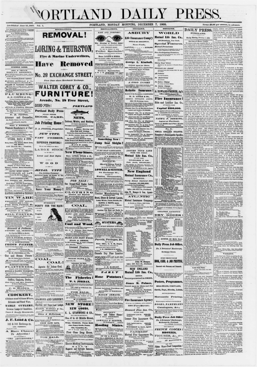 Portland Daily Press: December 07,1868