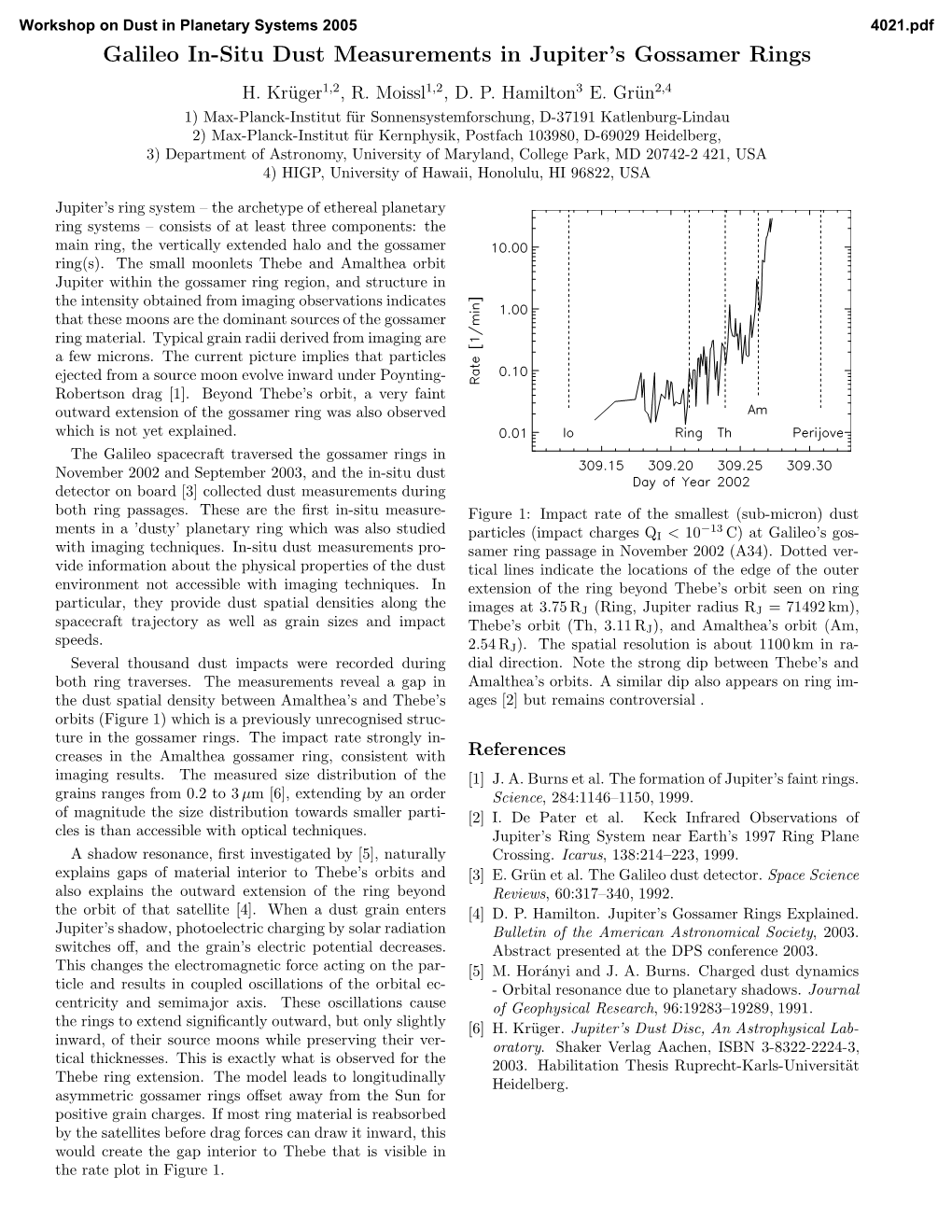 Galileo In-Situ Dust Measurements in Jupiter's Gossamer Rings