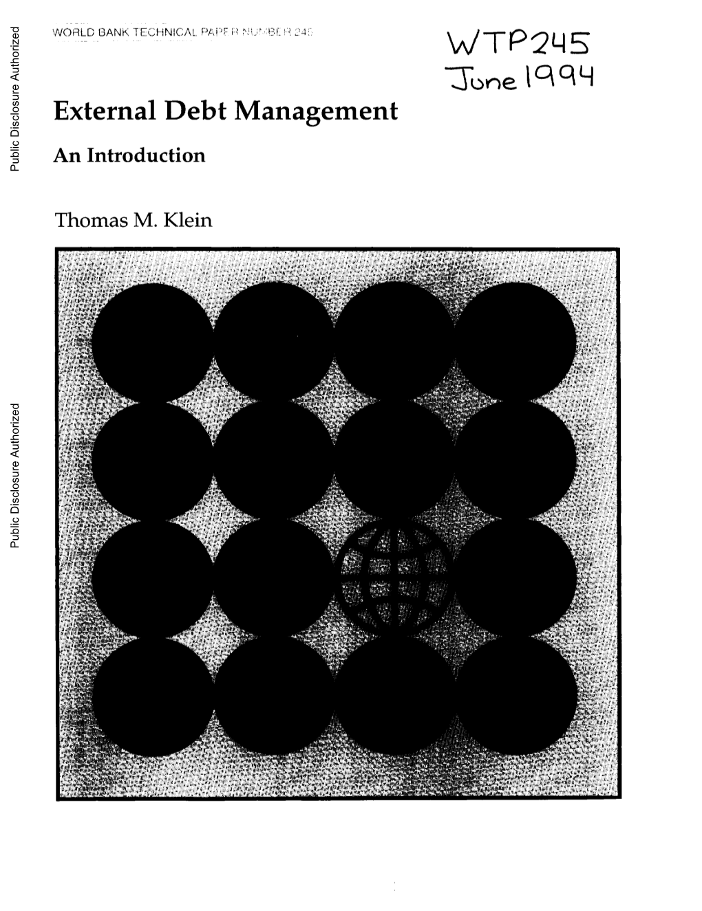 External Debt Management an Introduction Public Disclosure Authorized