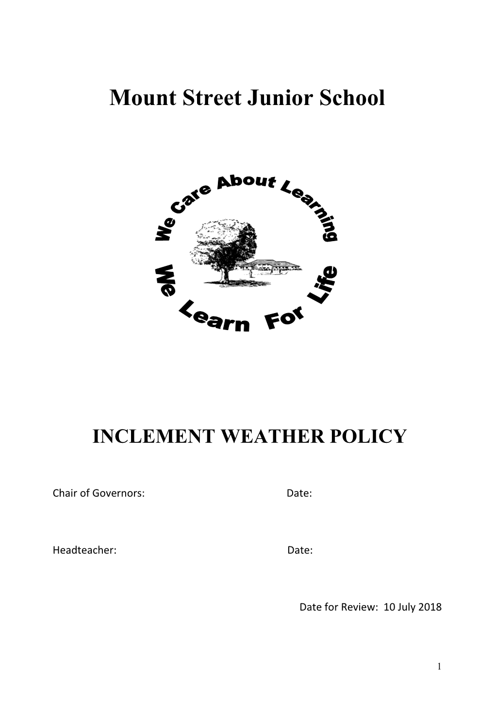 Inclement Weather Policy