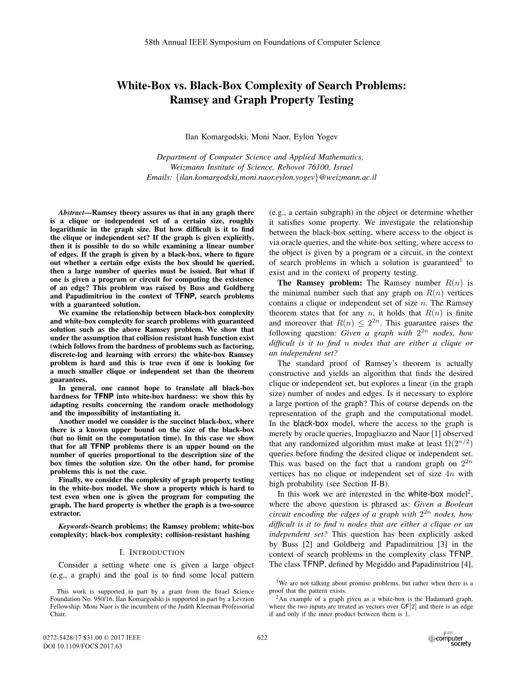 White-Box Vs. Black-Box Complexity of Search Problems: Ramsey and Graph Property Testing