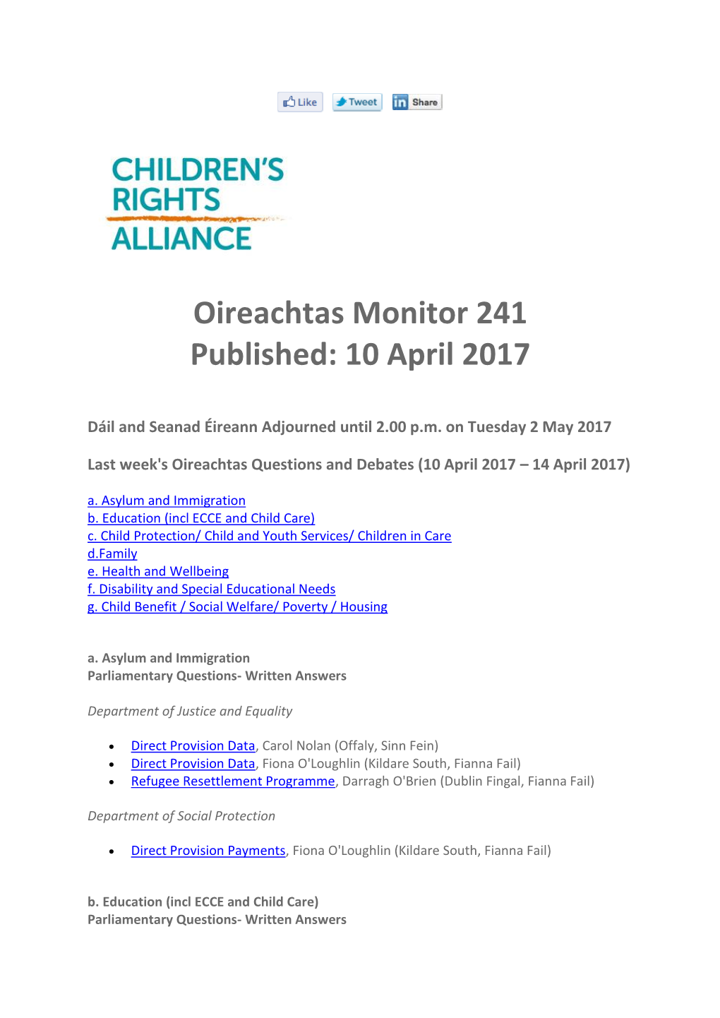 Oireachtas Monitor 241 Published