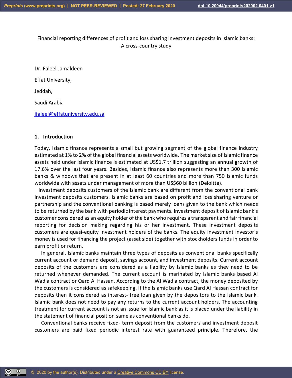 Financial Reporting Differences of Profit and Loss Sharing Investment Deposits in Islamic Banks: a Cross-Country Study