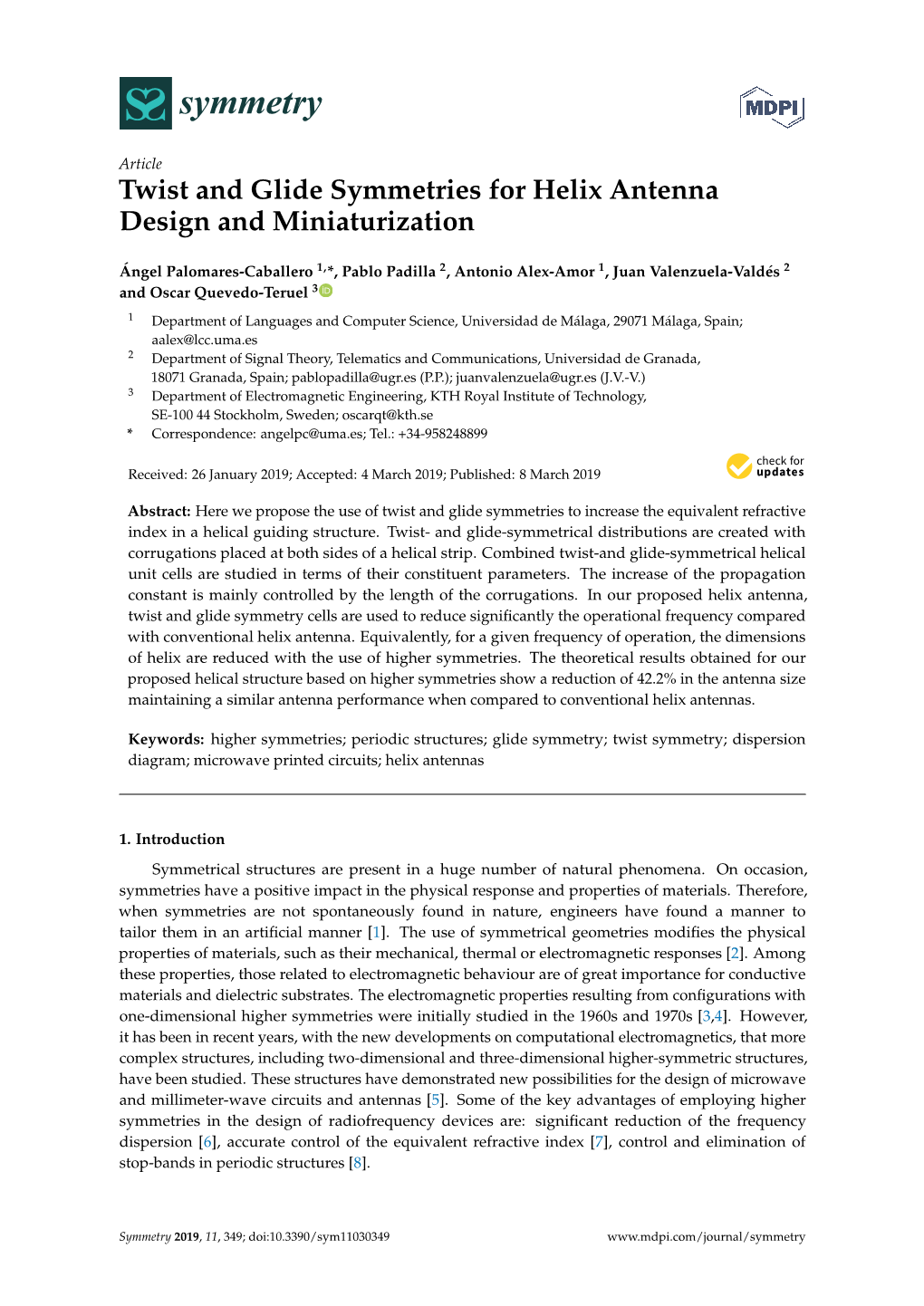 Twist and Glide Symmetries for Helix Antenna Design and Miniaturization