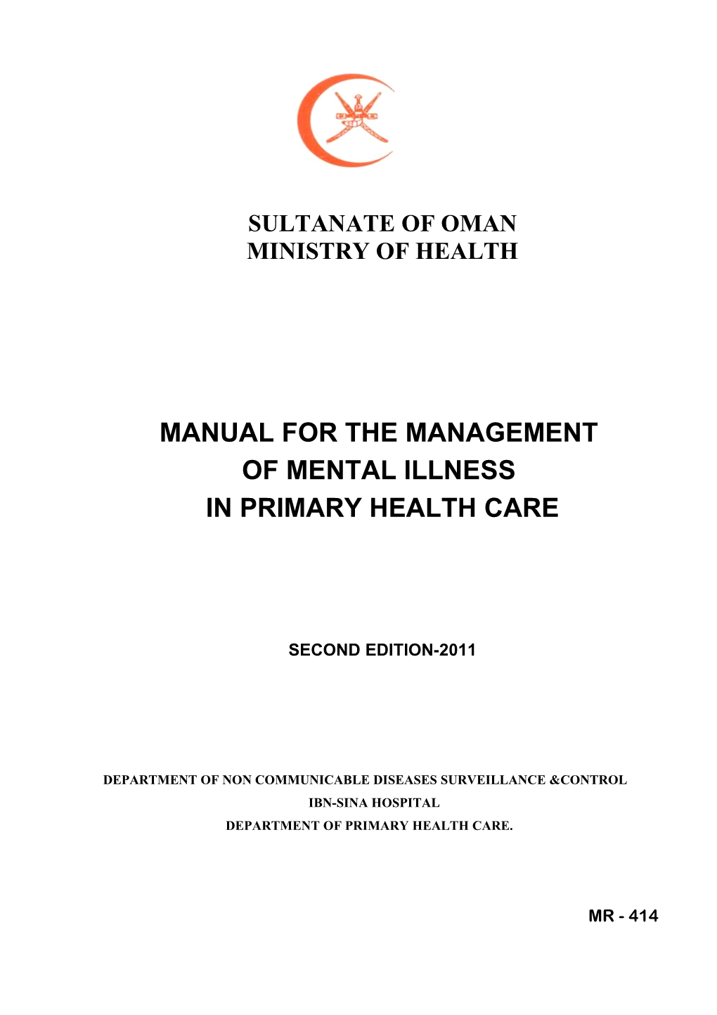 Mental Health in Primary Care Diagnostic and Treatment Guidelines