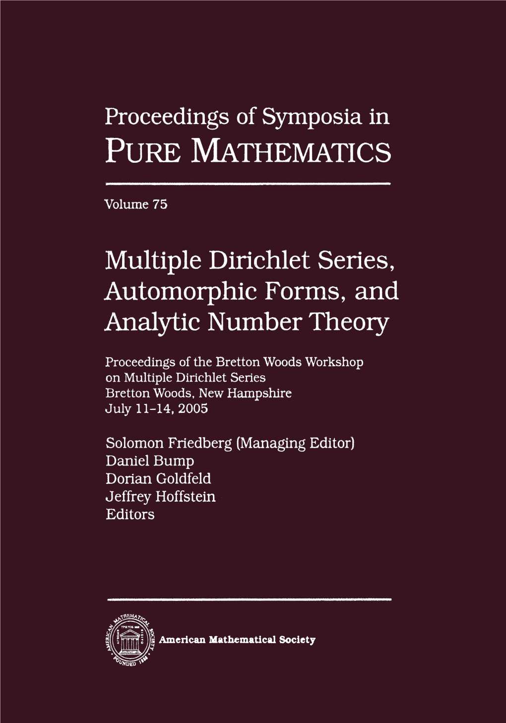 Multiple Dirichlet Series, Automorphic Forms, and Analytic Number Theory