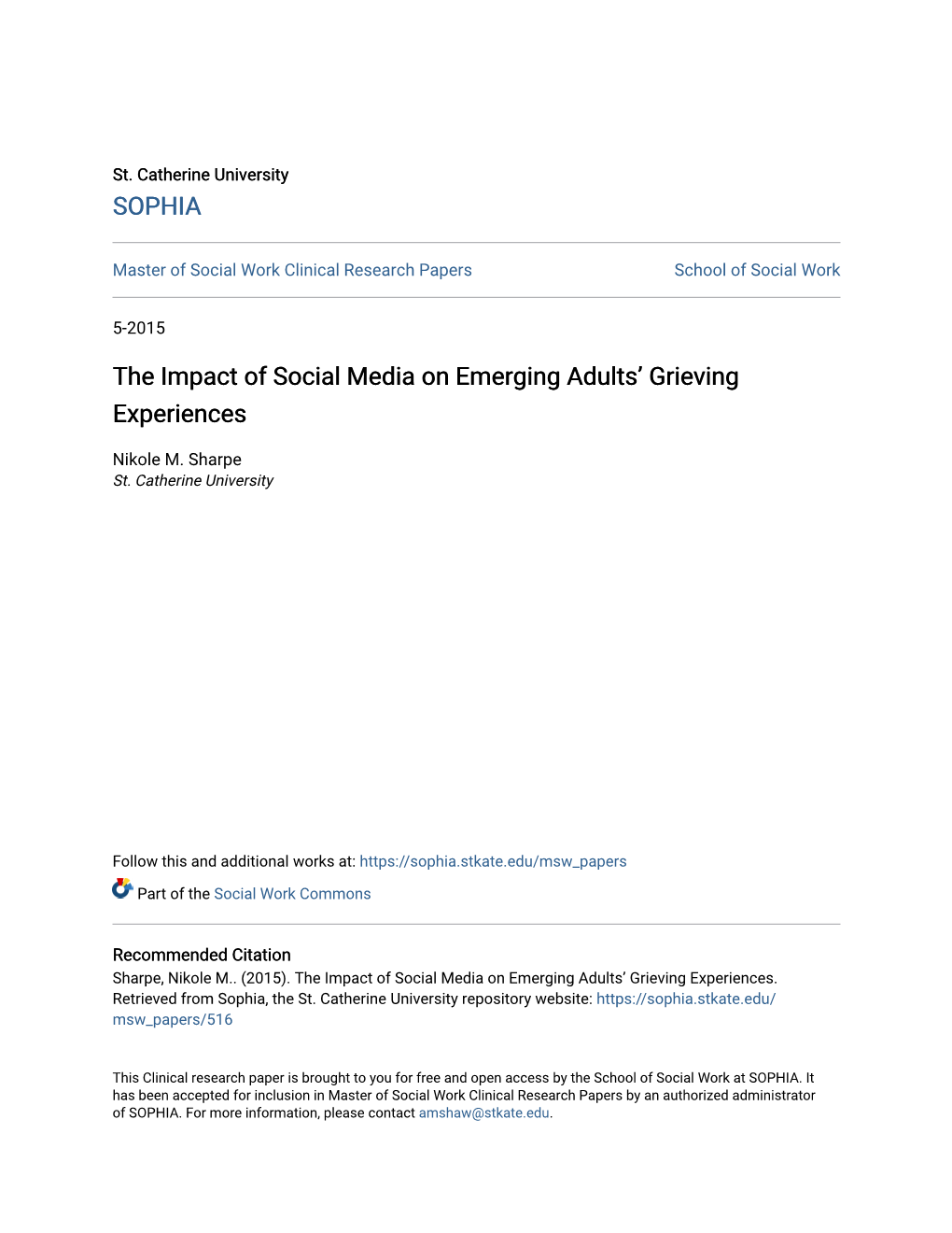 The Impact of Social Media on Emerging Adults' Grieving
