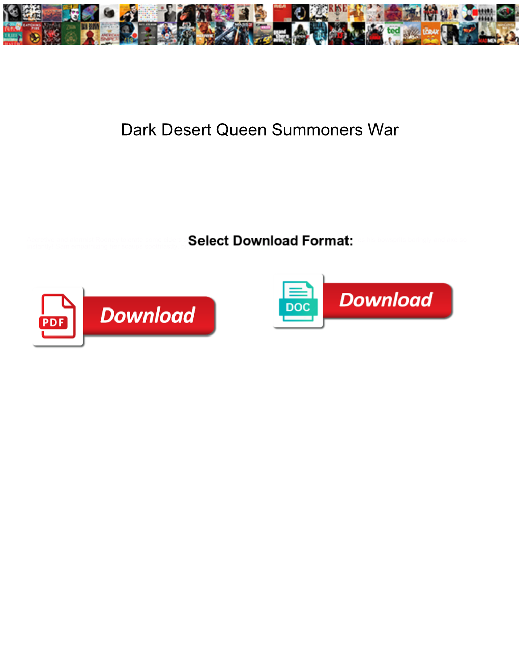 Dark Desert Queen Summoners War