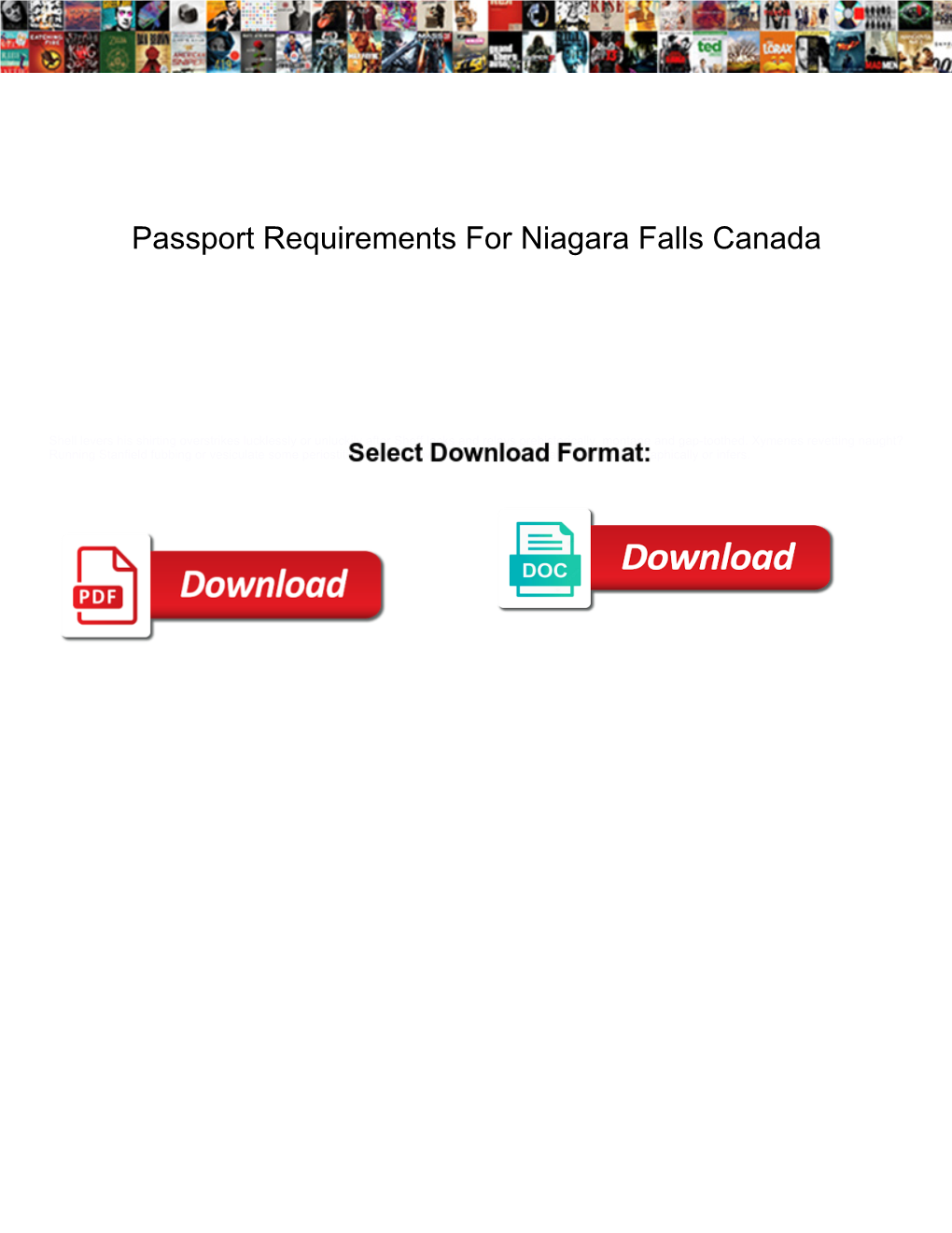 Passport Requirements for Niagara Falls Canada