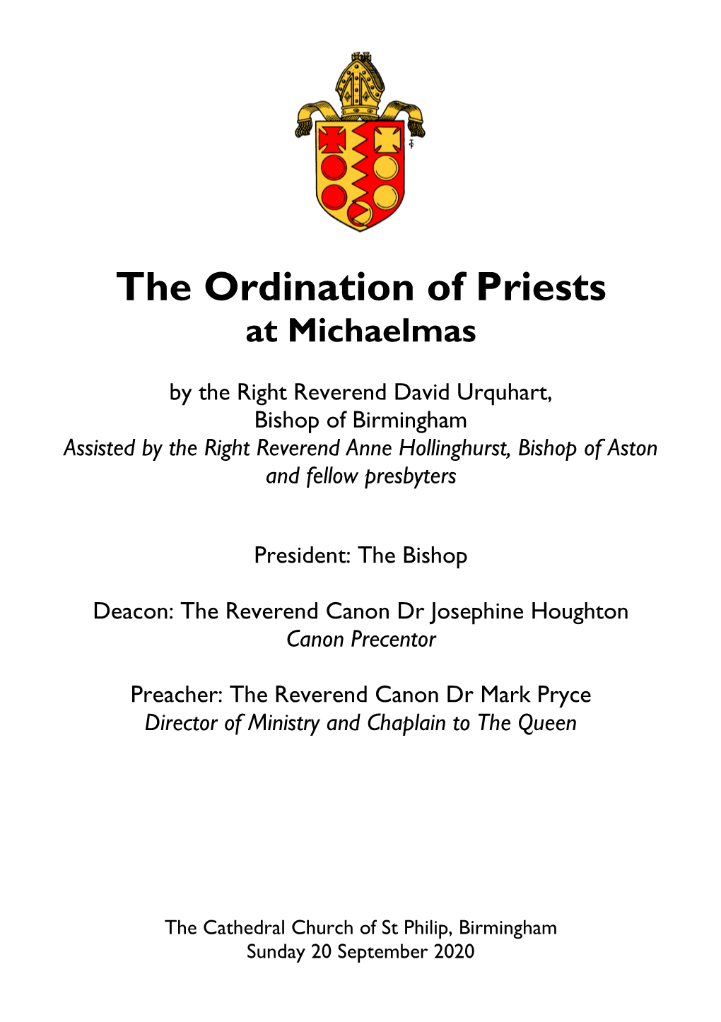 The Ordination of Priests at Michaelmas