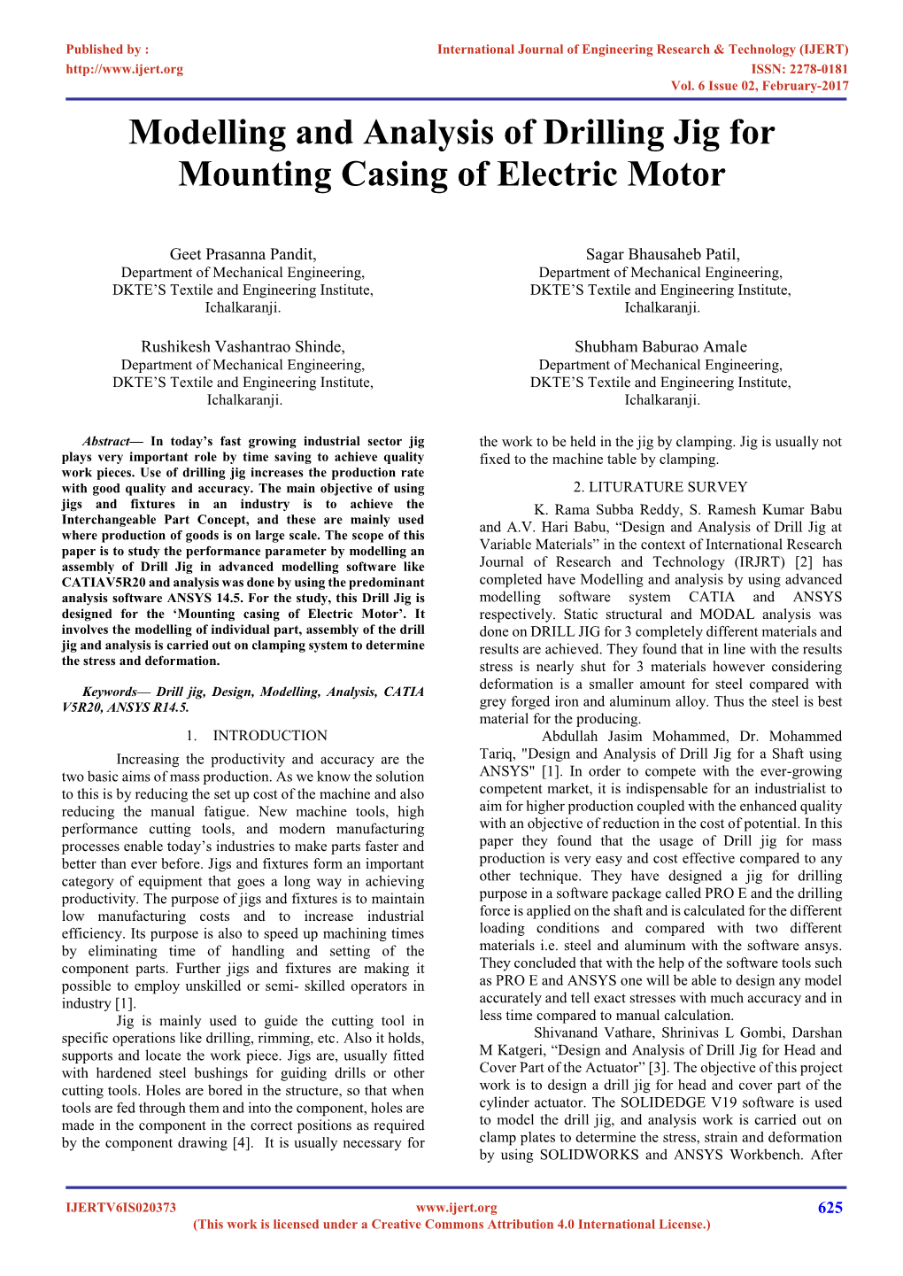 Modelling and Analysis of Drilling Jig for Mounting Casing of Electric Motor