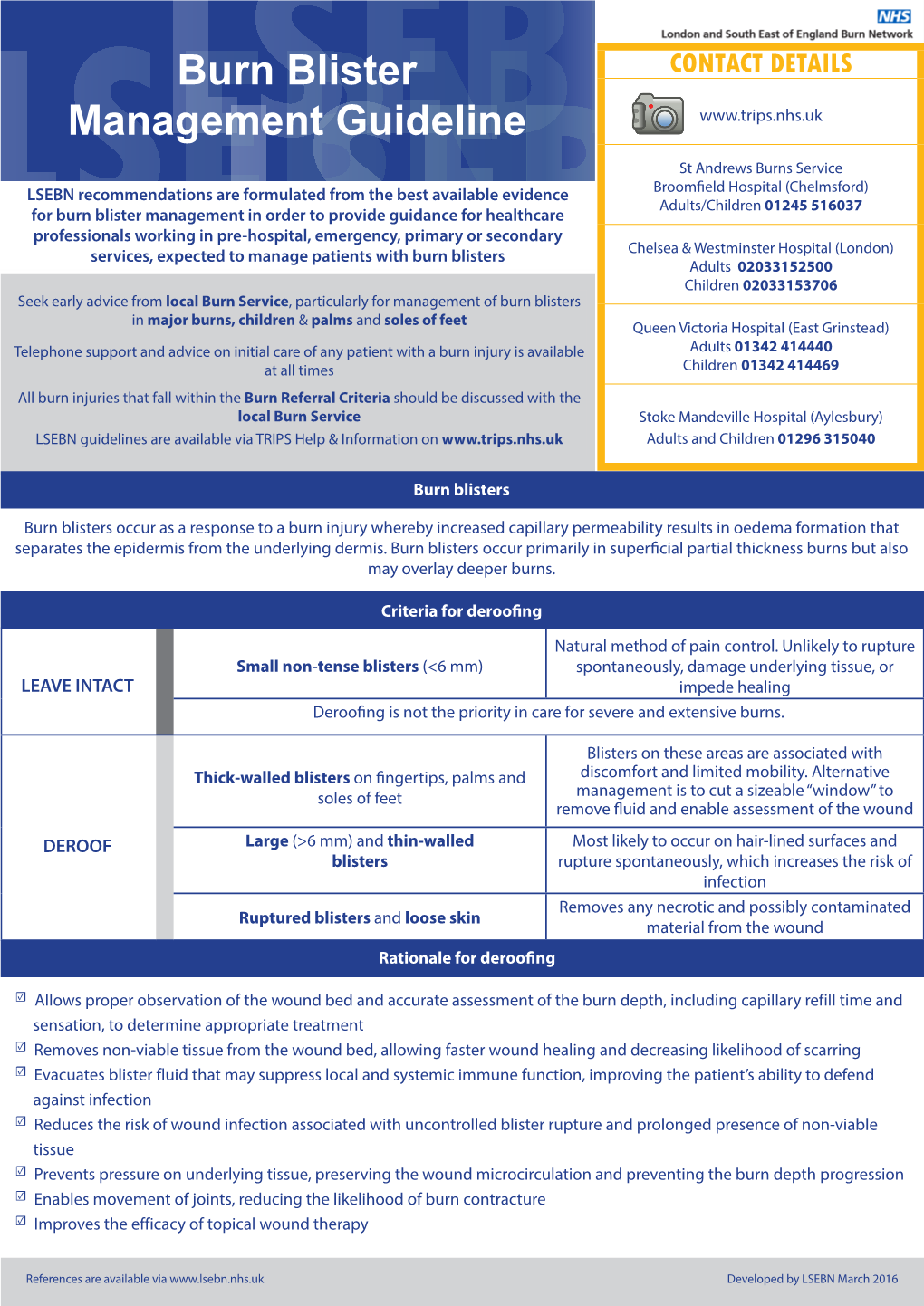 Burn Blister Management Guideline