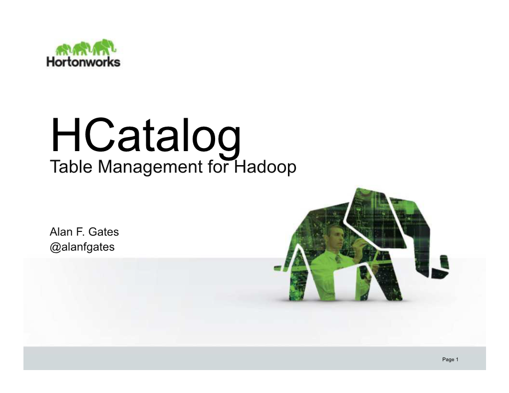 Table Management for Hadoop