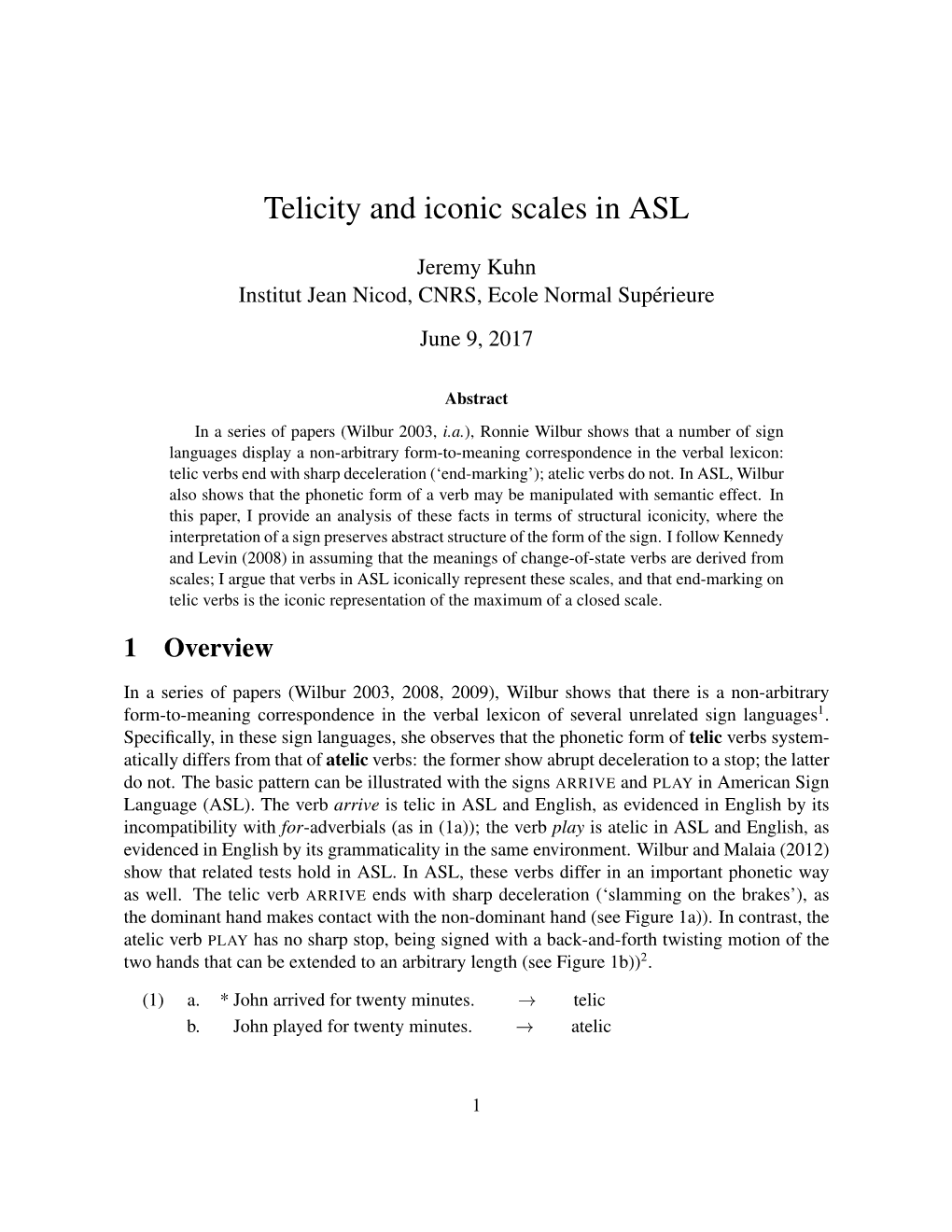 Telicity and Iconic Scales in ASL