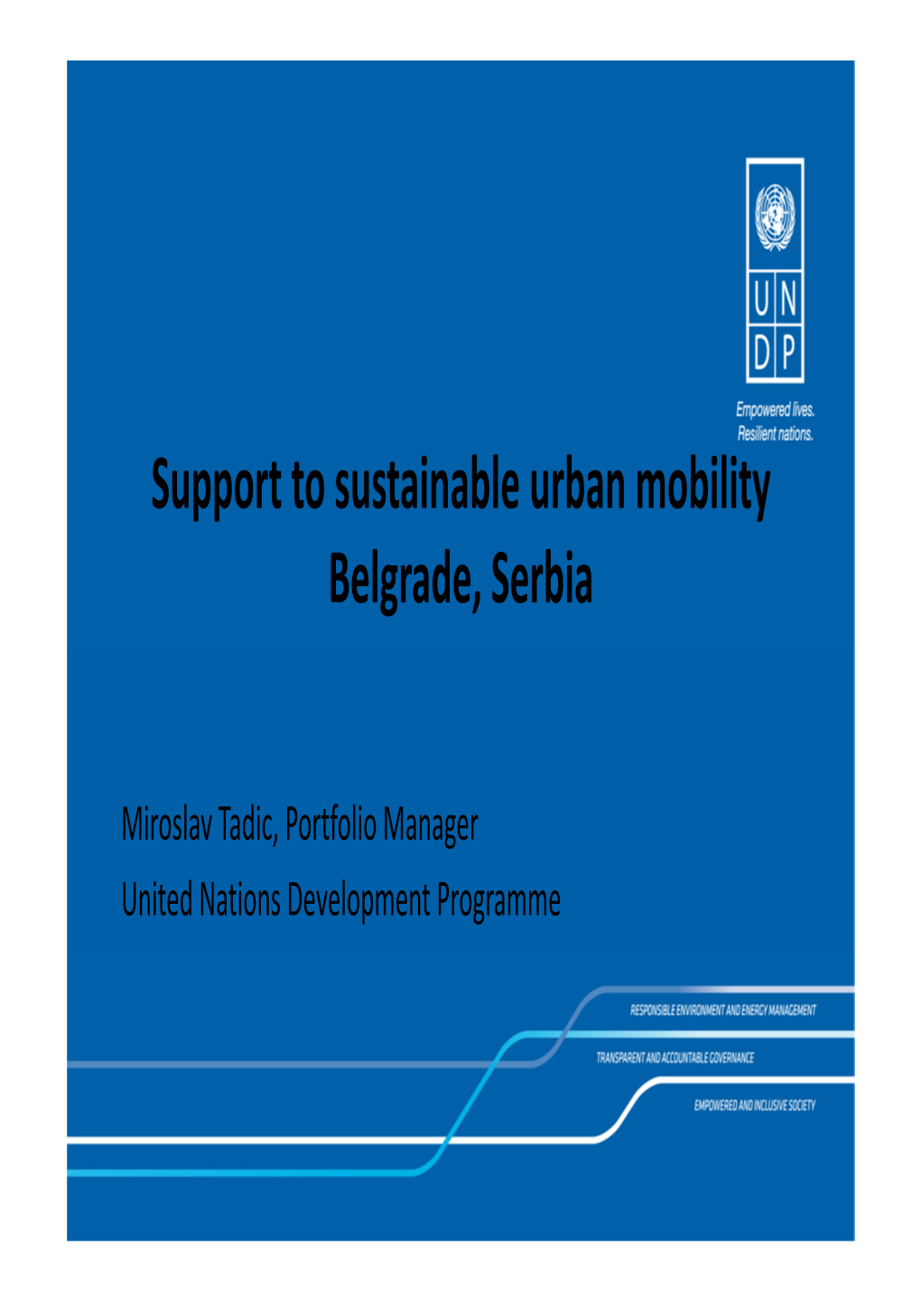 Support to Sustainable Urban Mobility Belgrade, Serbia