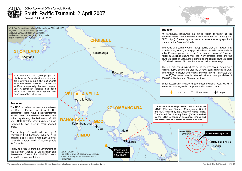 South Pacific Tsunami: 2 April 2007 Issued: 05 April 2007