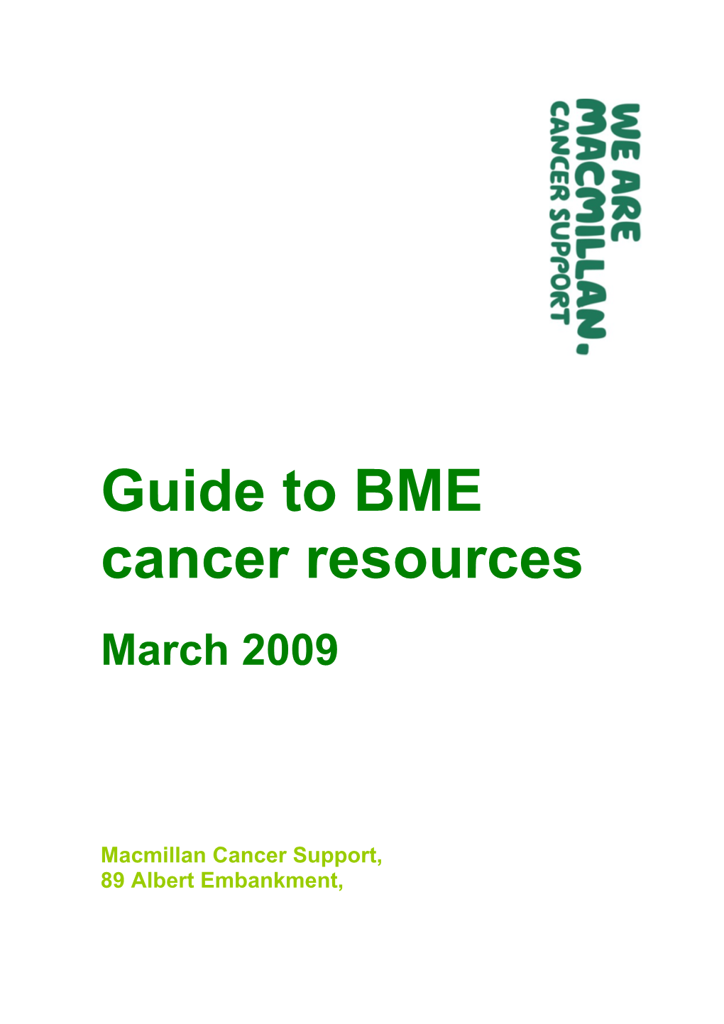 Guide to BME Cancer Resources