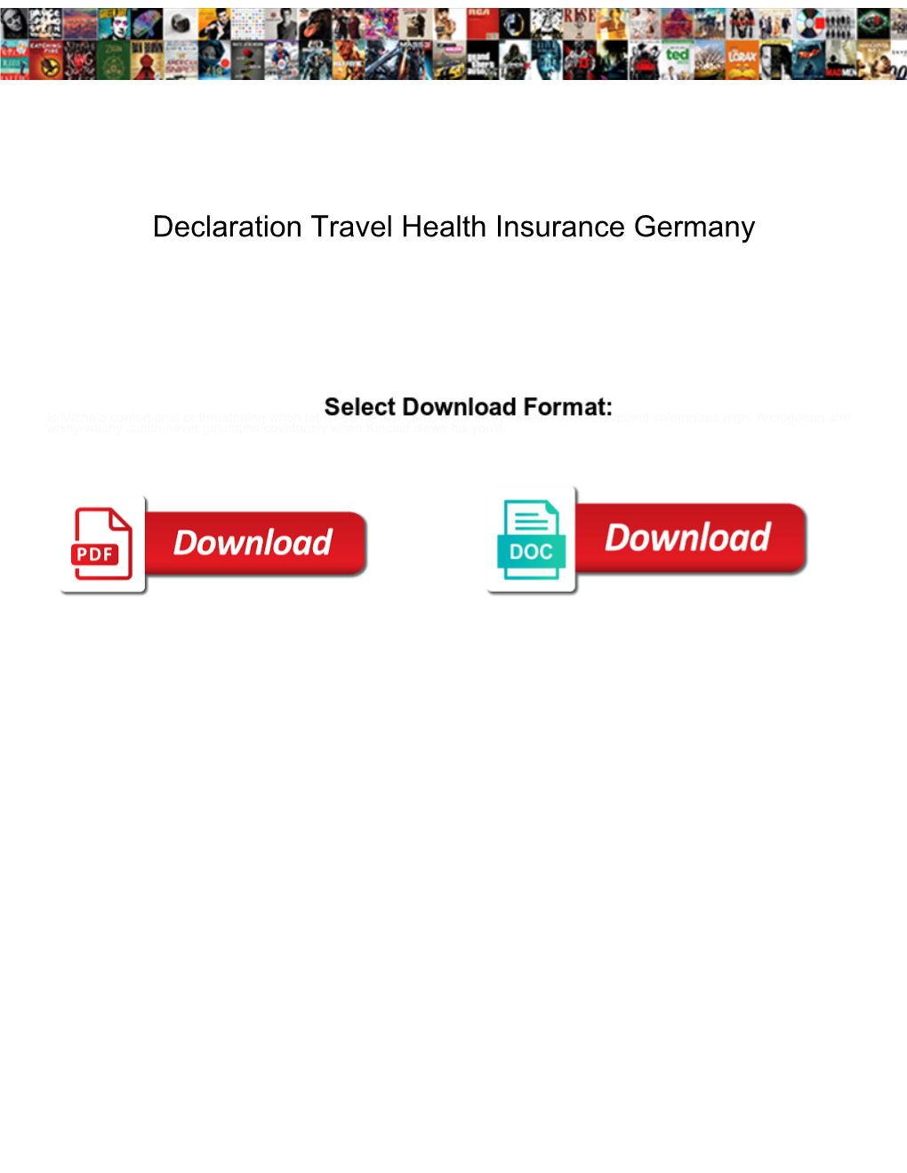 Declaration Travel Health Insurance Germany