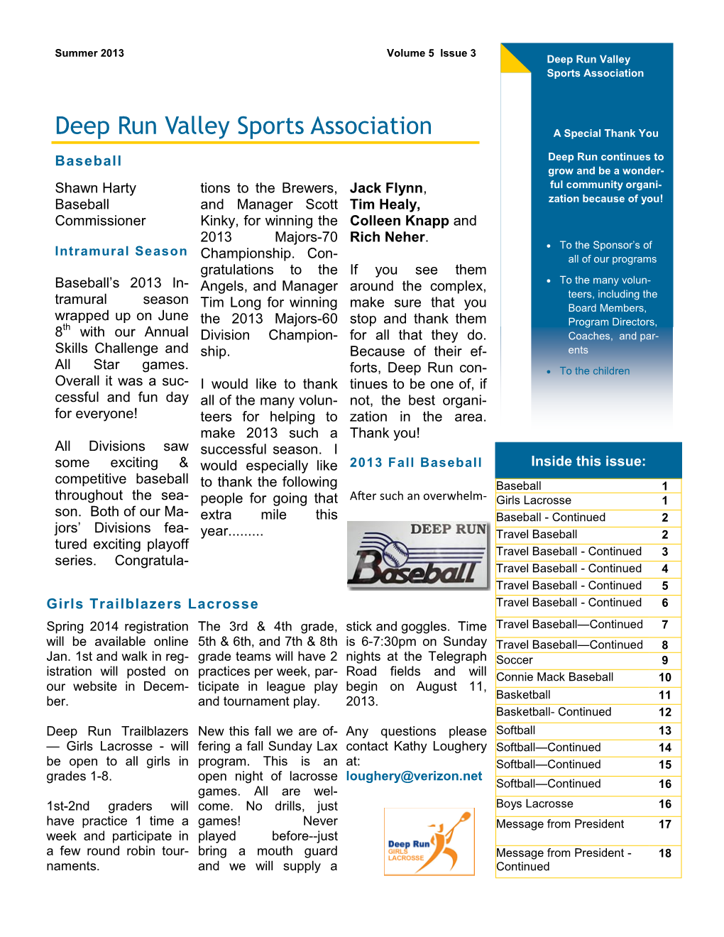 Deep Run Valley Sports Association