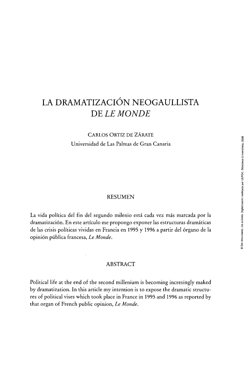 La Dramatización Neogaullista De Le Monde 241