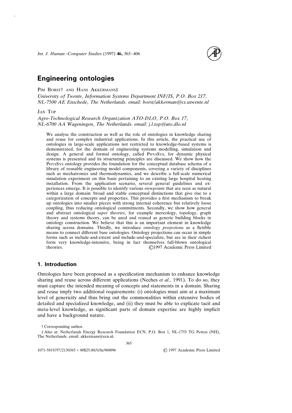 Engineering Ontologies