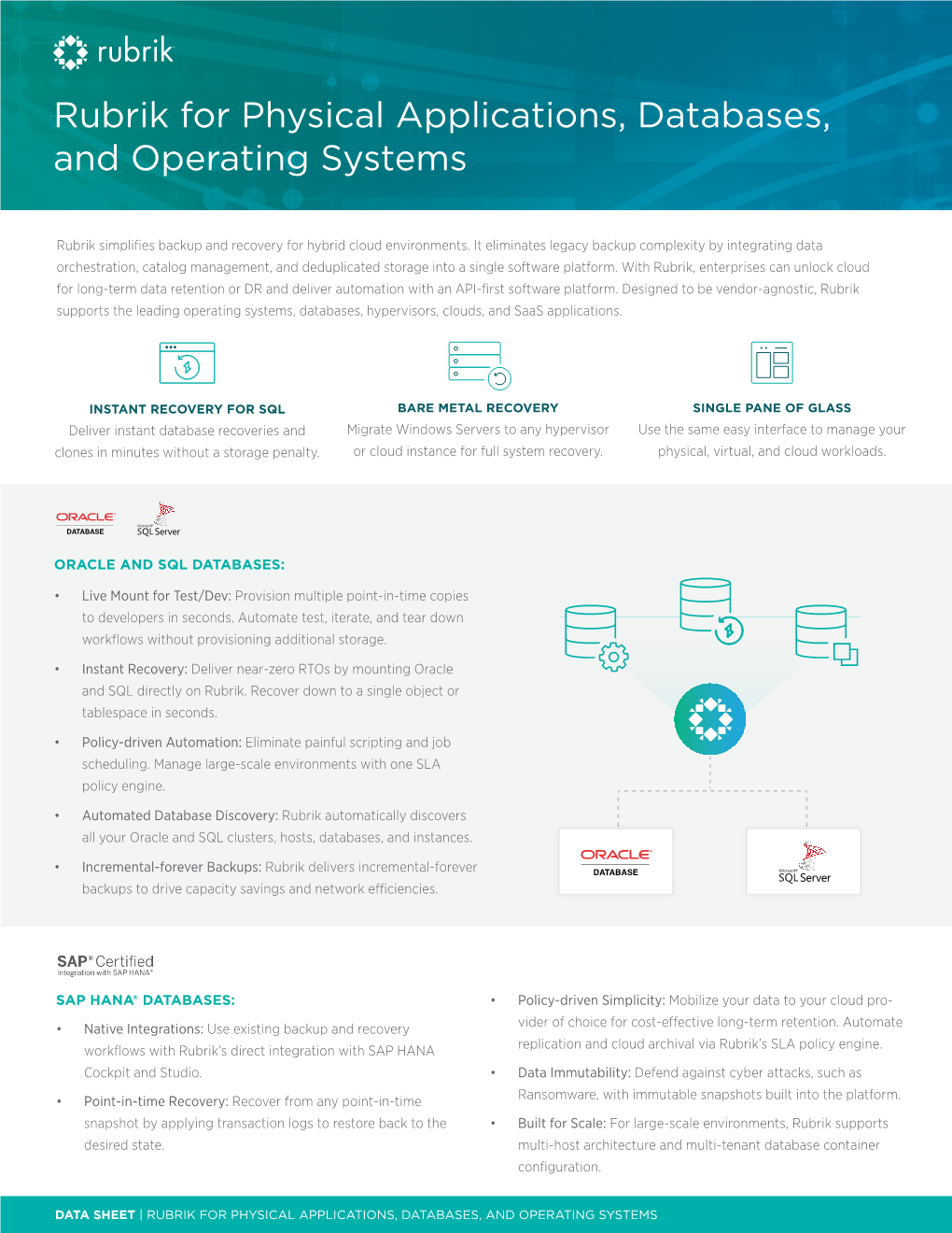 Rubrik for Physical Applications, Databases, and Operating Systems