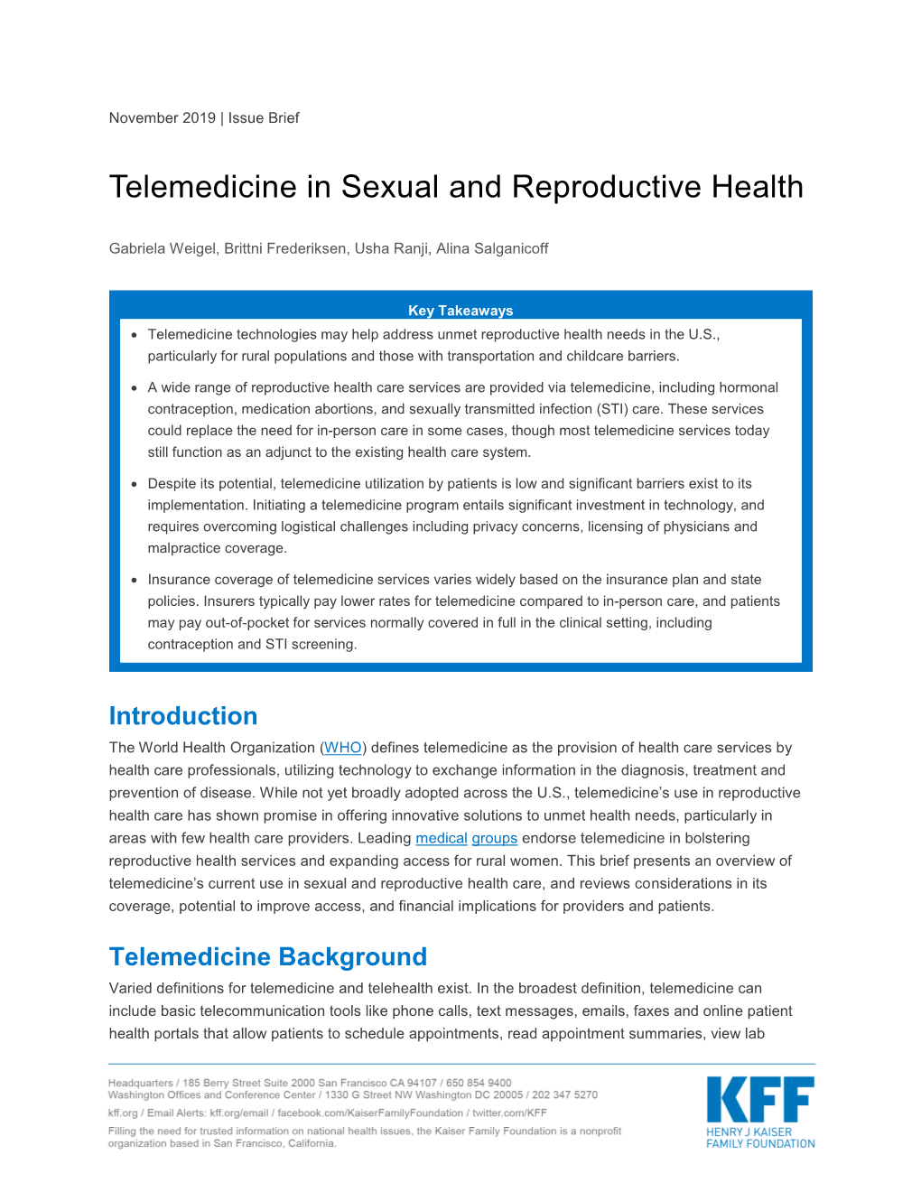Telemedicine in Sexual and Reproductive Health