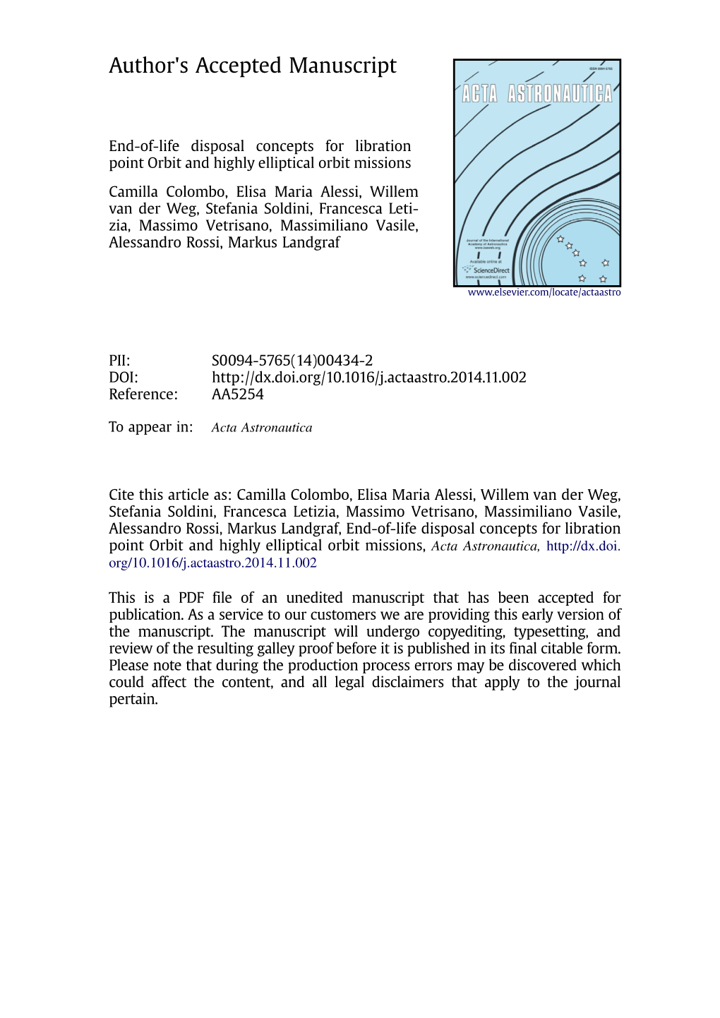 End-Of-Life Disposal Concepts for Libration Point Orbit and Highly