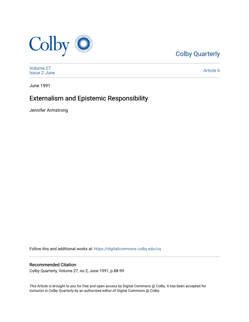 Externalism and Epistemic Responsibility