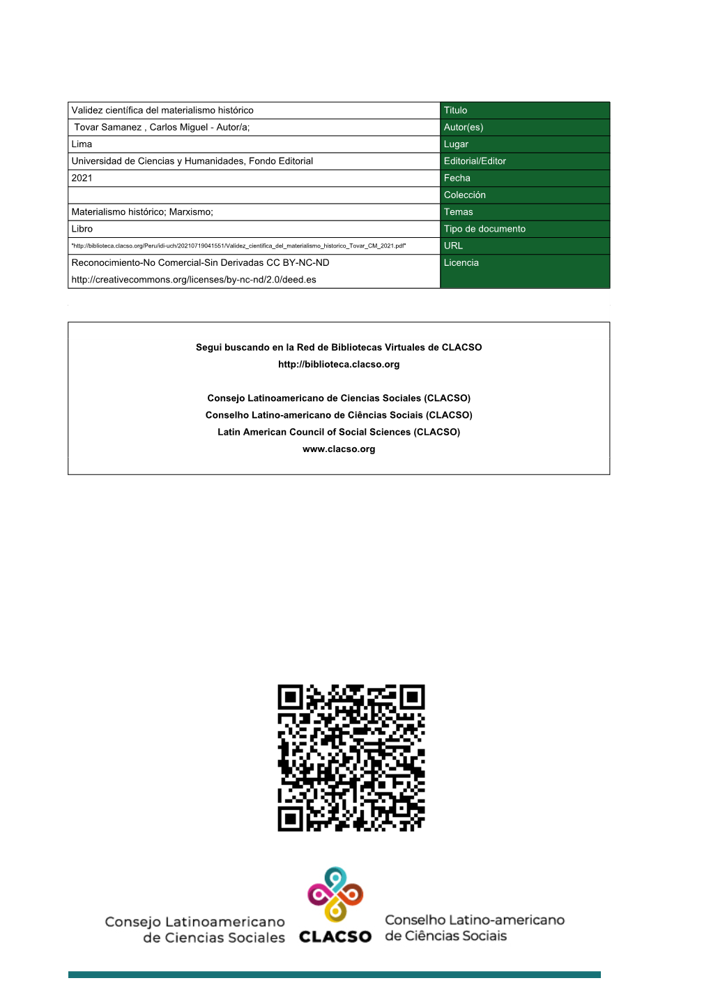 Validez Científica Del Materialismo Histórico