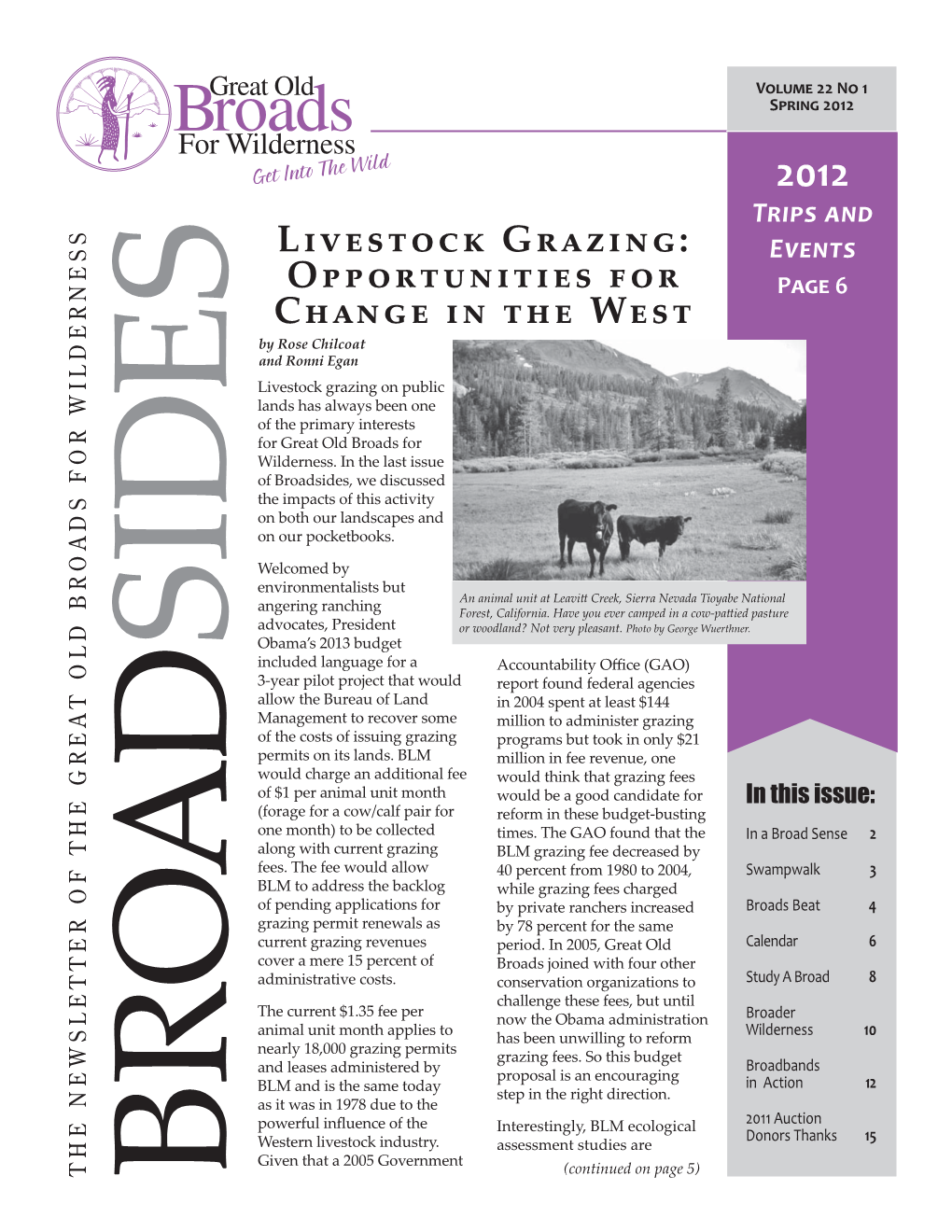 Livestock Grazing: Opportunities for Change in the West