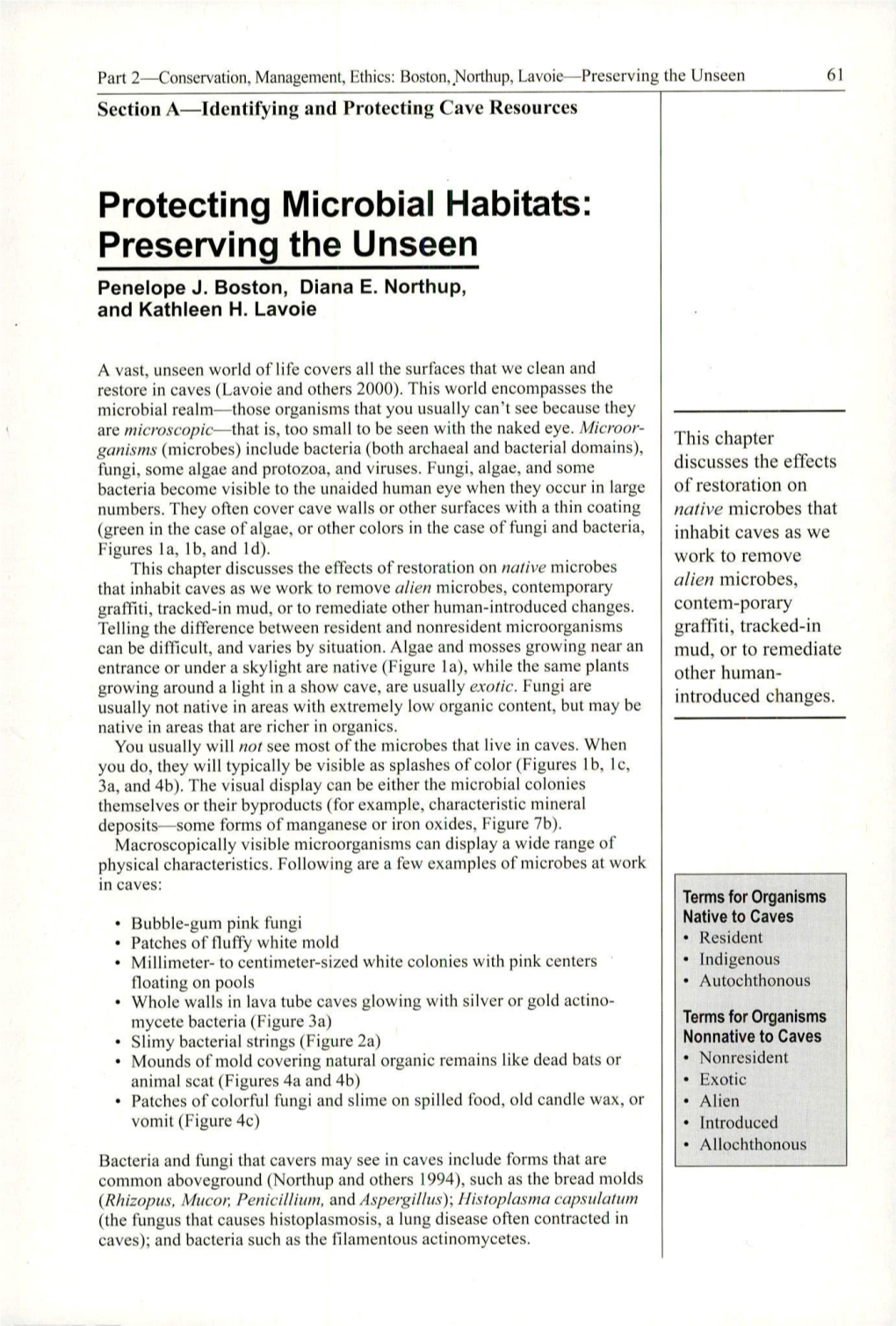 Protecting Microbial Habitats: Preserving the Unseen Penelope J