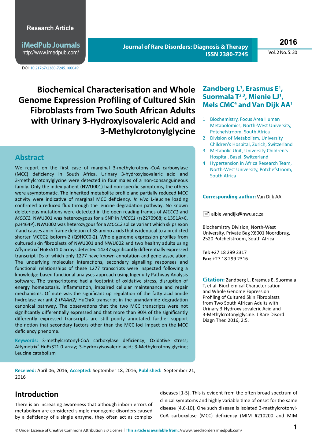 Biochemical Characterisation and Whole Genome Expression