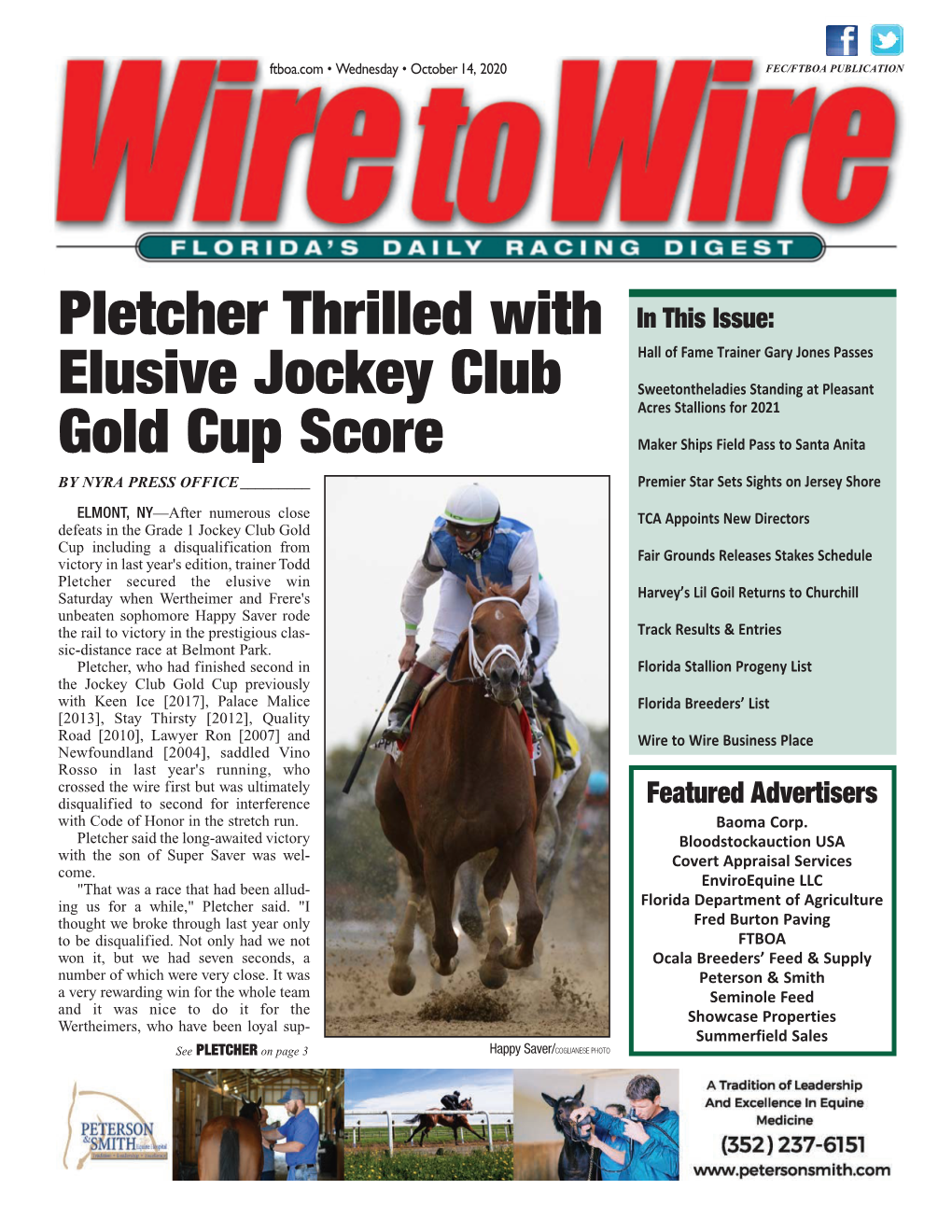 Pletcher Thrilled with Elusive Jockey Club Gold Cup Score