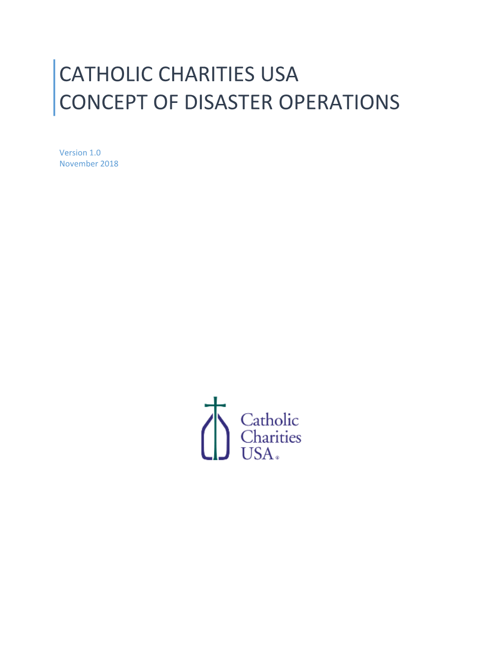 Catholic Charities Usa Concept of Disaster Operations