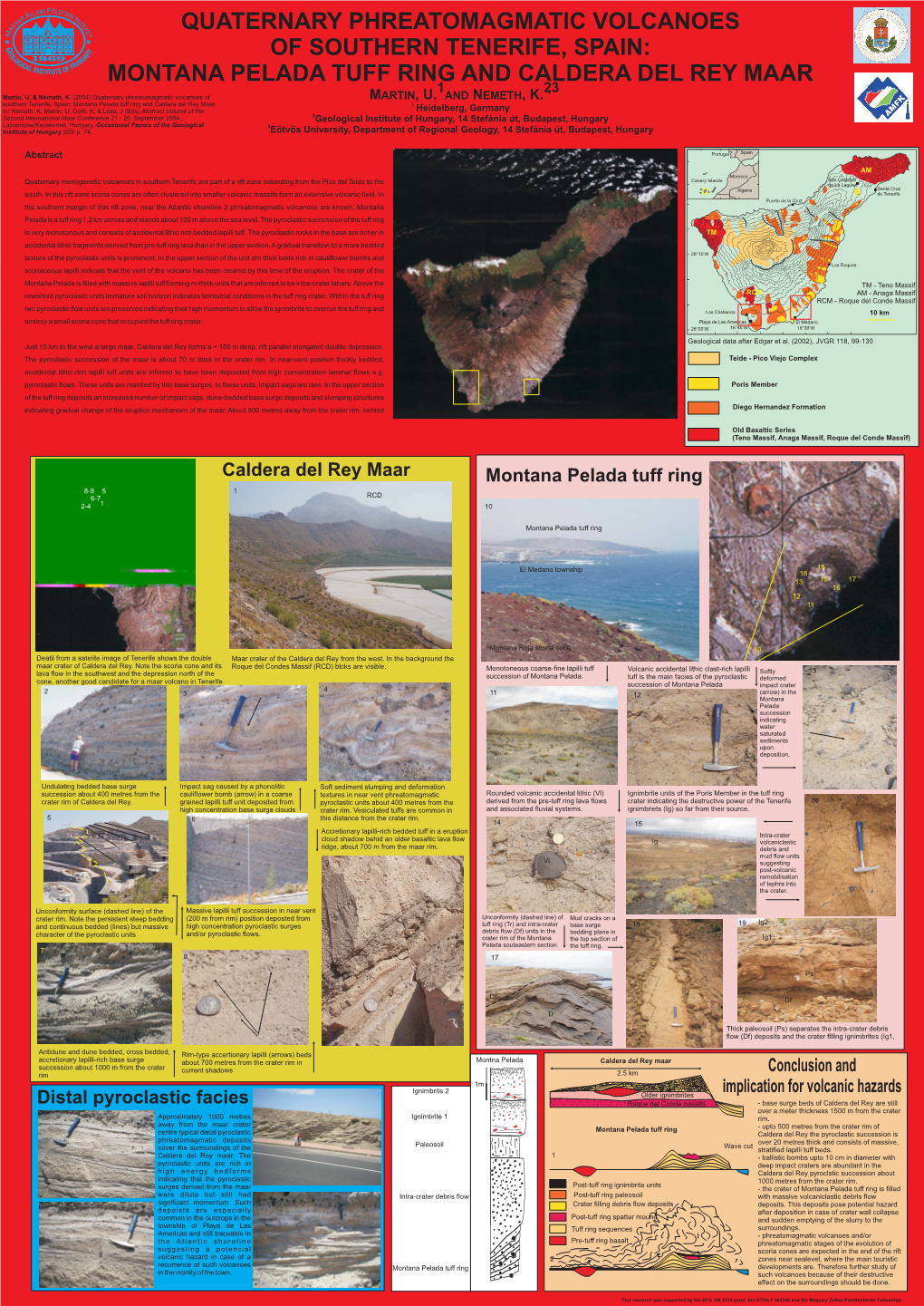 MONTANA PELADA TUFF RING and CALDERA DEL REY MAAR 12,3 Martin, U