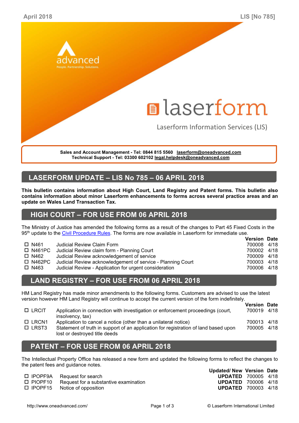 Laserform Information Services (LIS)