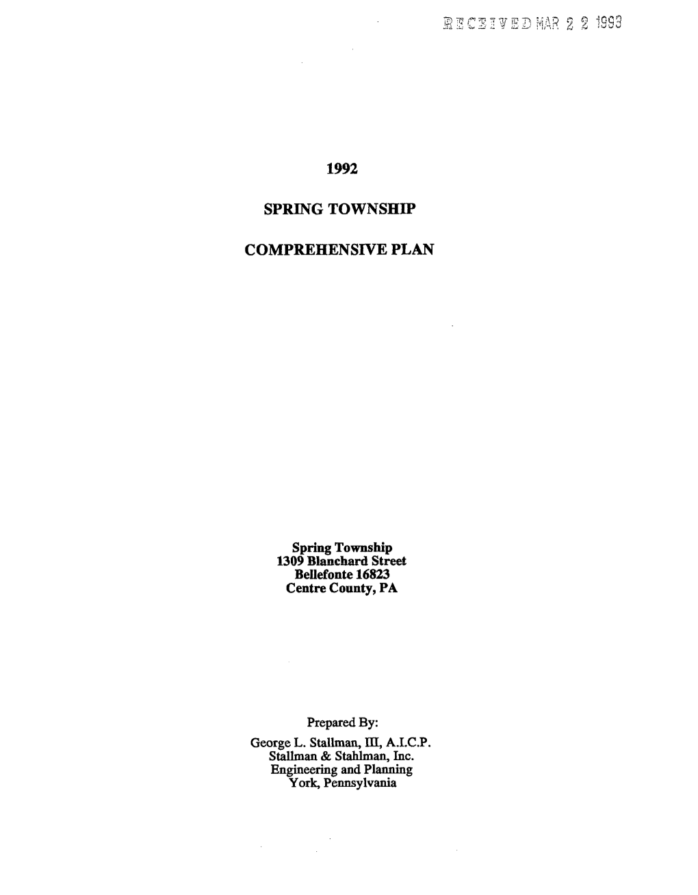 1992 Comprehensive Plan