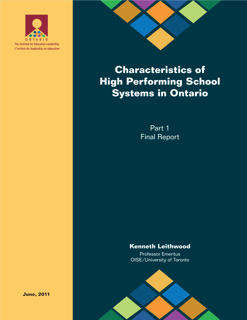 Characteristics of High Performing School Systems in Ontario