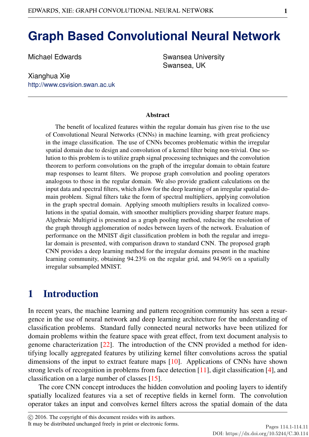 Graph Based Convolutional Neural Network