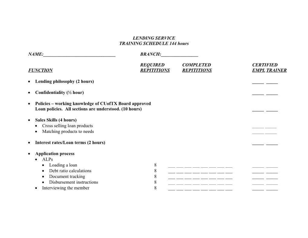 Function Repititions Repititions Empl Trainer s1