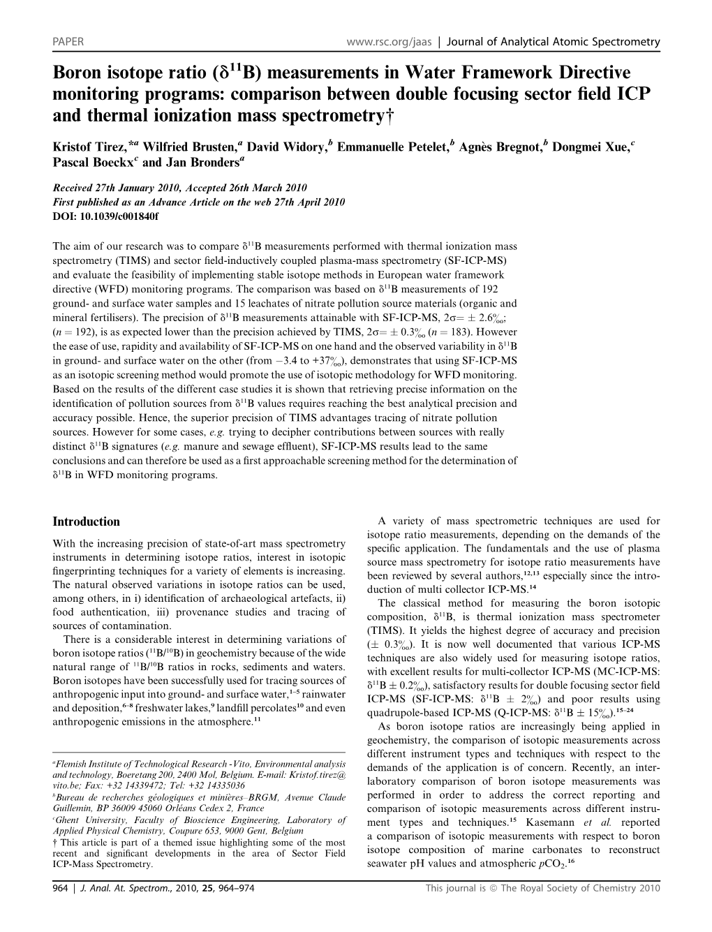 Boron Isotope Ratio